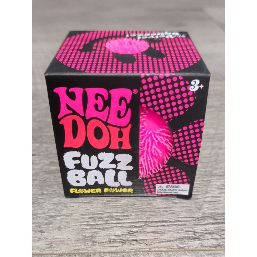 NeeDoh Fuzz Ball Flower Power Pink Authentic Schylling Squishy Fidget NEW